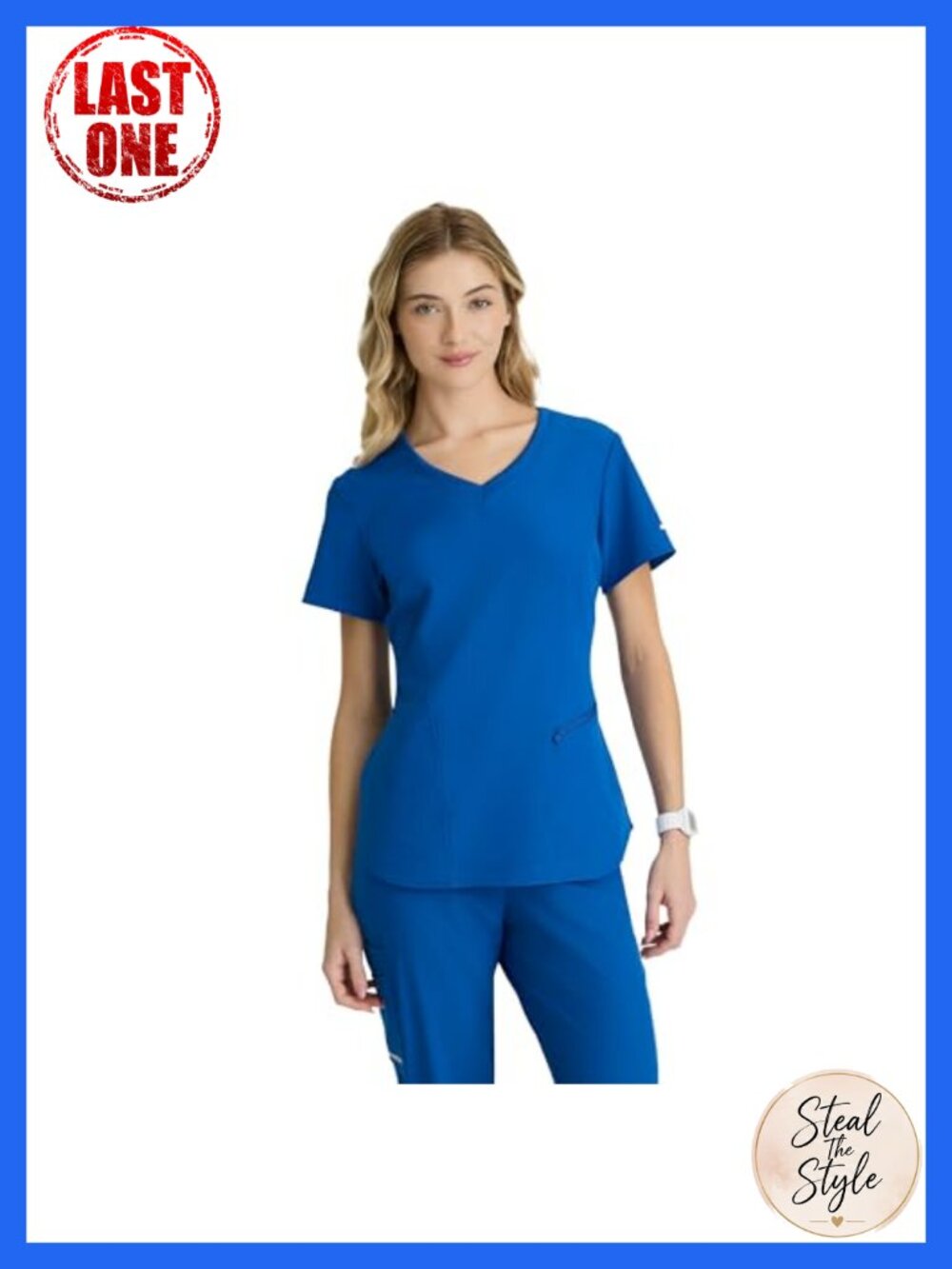 Women's Classic Fit V-Neck Scrub Top 3-Pocket Moisture Wicking Medical